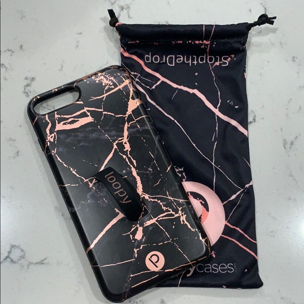 Black rose marble loopy case iPhone 8 PLUS